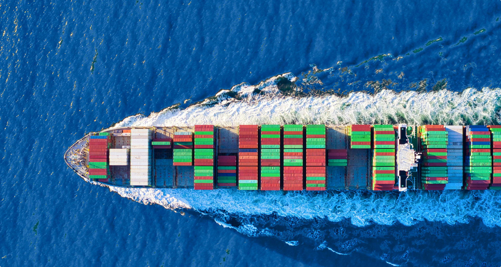 Container ship at sea