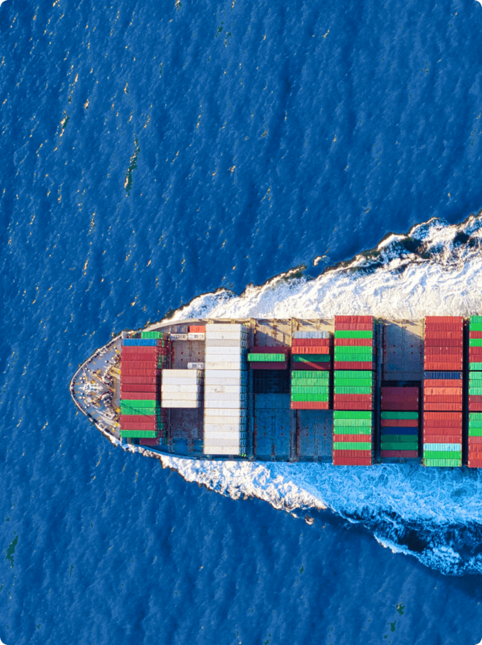 Container ship at sea