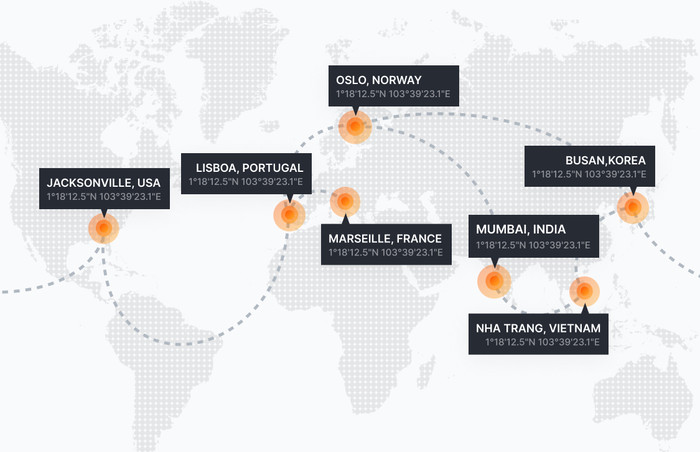 Global trading network map